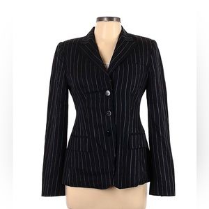 ARMANI COLLEZIONI size IT 42 6 black and pink striped blazer in excellent cond